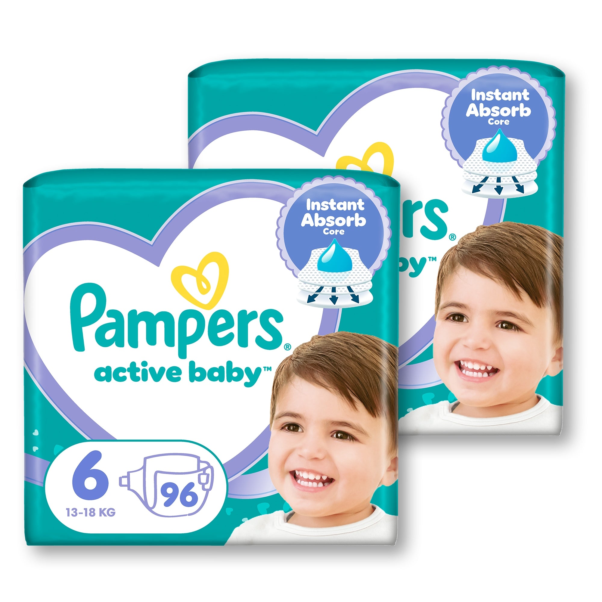 Pampers Active Baby size 6, 2x 96 pcs, 13-18 kg Diapers