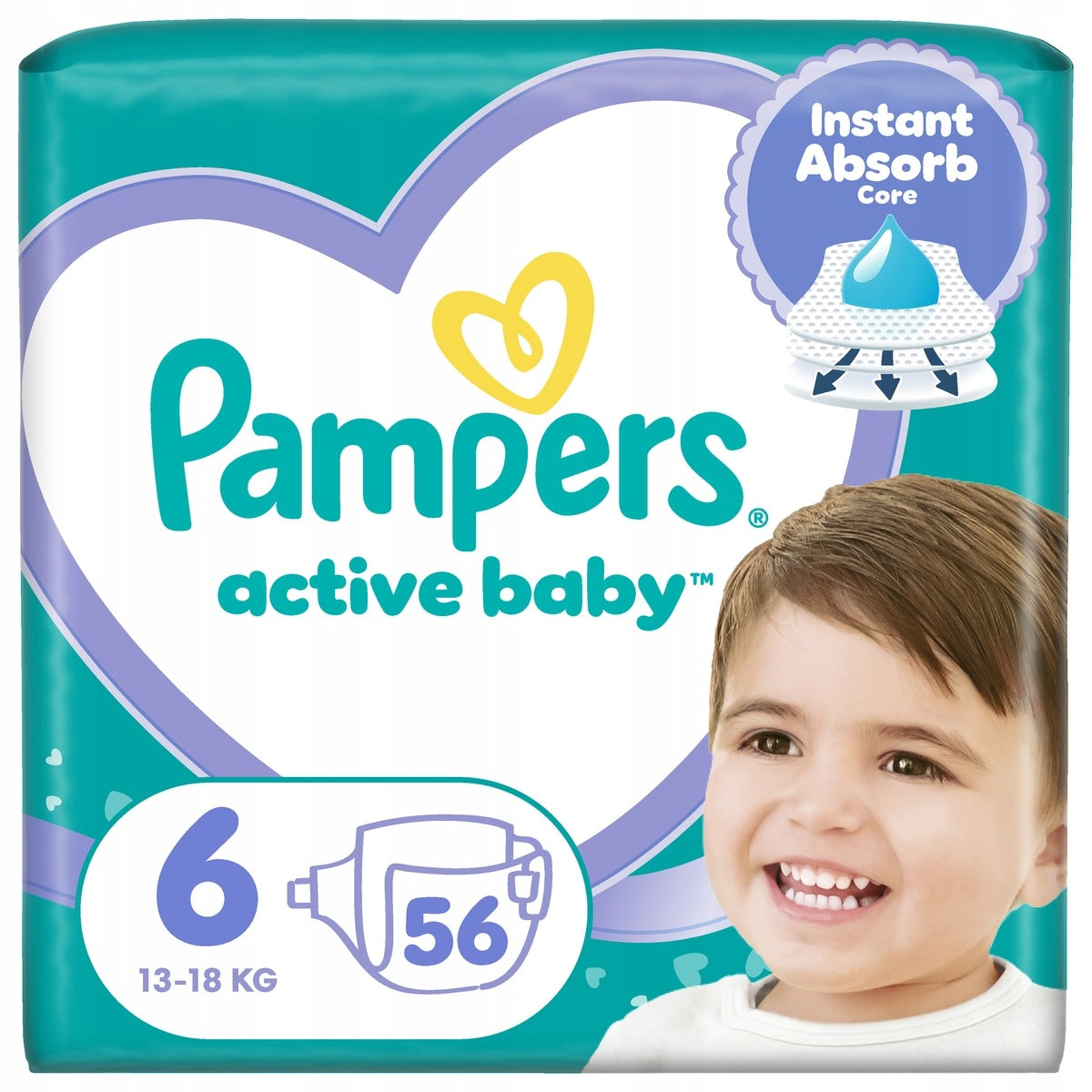 Pampers Active Baby size 6, 56 pcs, 13-18 kg Diapers