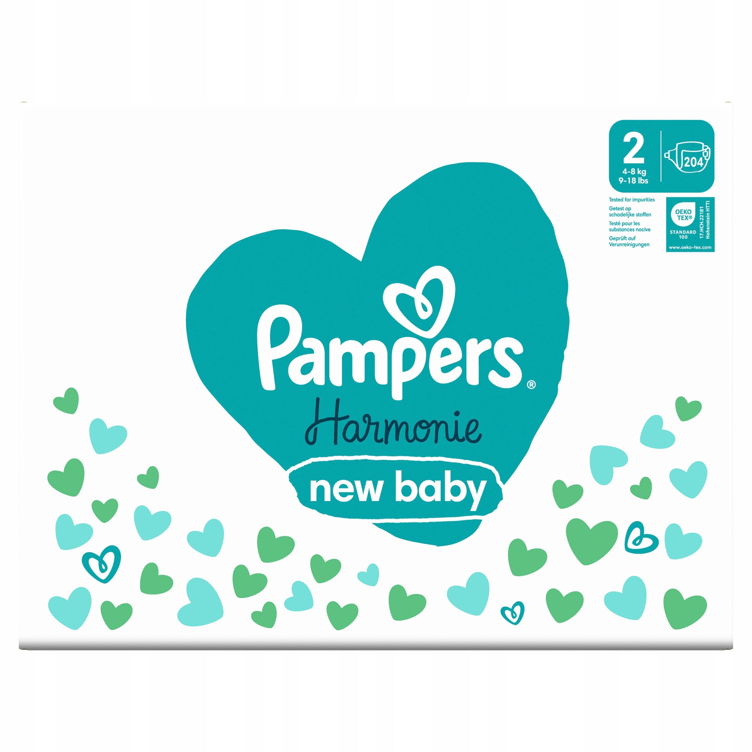Pampers Harmonie new baby diapers size 2, 4-8 kg, 204 pcs, Monthly Box Packaging status original