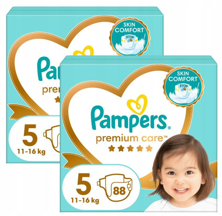 Pampers Premium Care 5 11-16 kg Diapers Mega Box 2 x 88 pcs