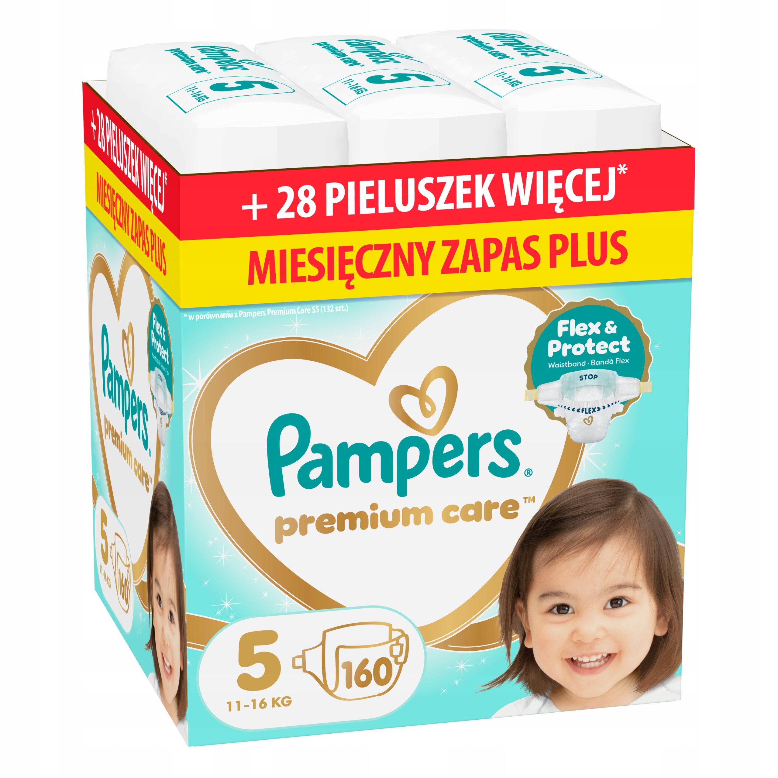 Pampers Premium Care 5, 160 pcs, 11-16 kg Diapers Monthly stock PLUS