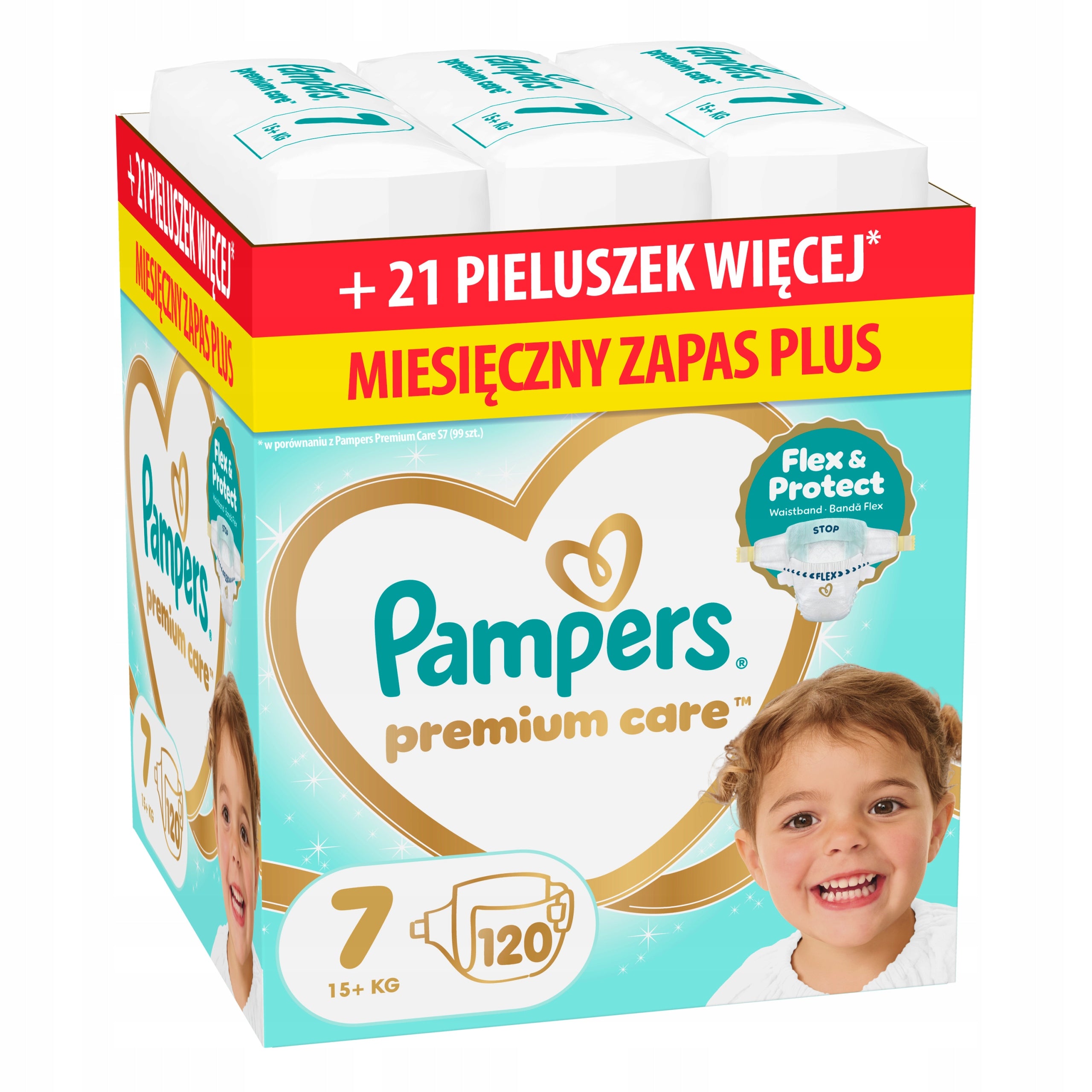 Pampers Premium Care 7, 120 pcs, 15+ kg Diapers Monthly stock PLUS