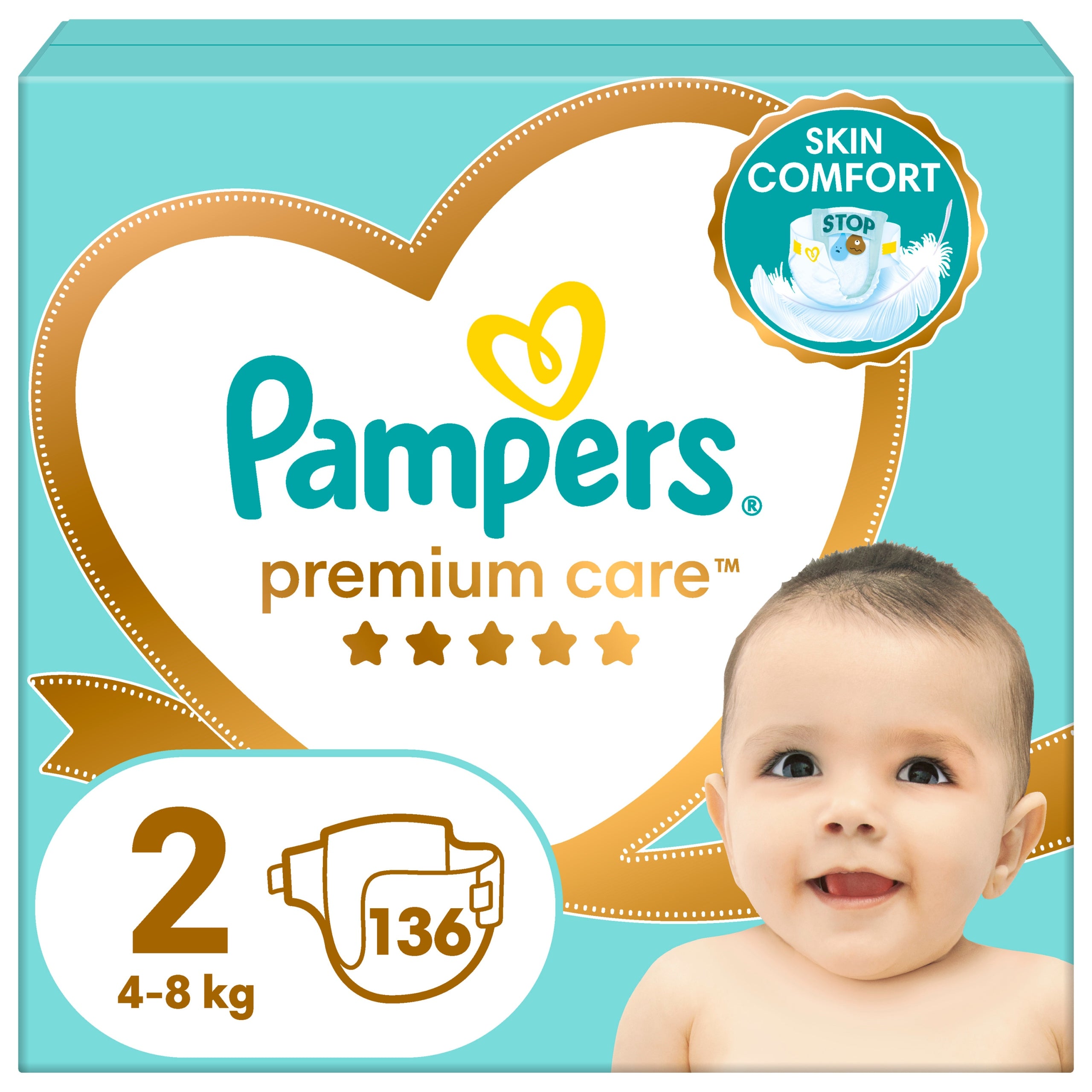 Pampers Premium Care size 2, 3x 136 pcs, 4-8 kg Diapers Manufacturer code 8006540855812