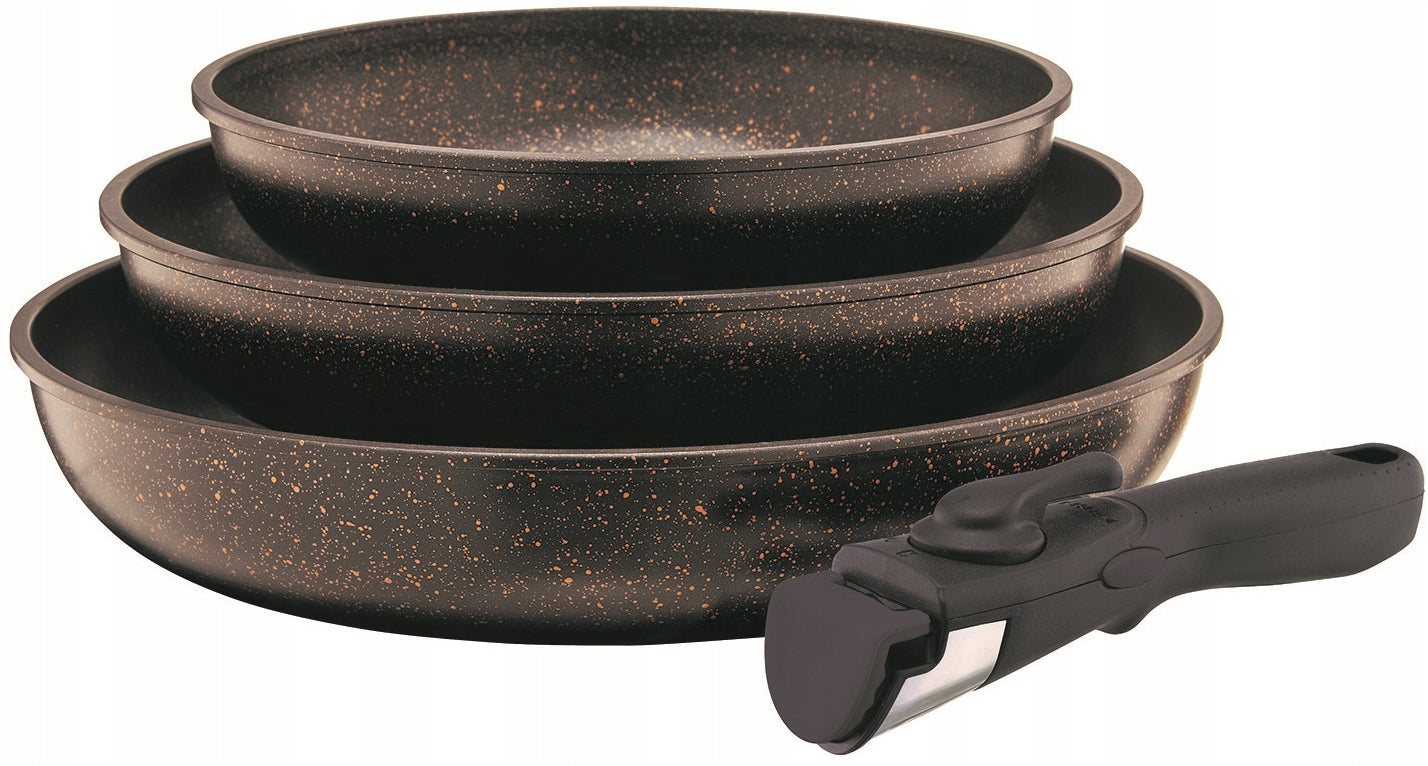 Pan Ambition 20/24/28 cm non-stick with detachable handle, 4 elements