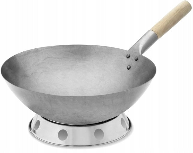 Pan Chinese Wok HAND FORGED Carbon Steel Wed 14 Cali 35,5cm PROORIENT Brand ProOrient
