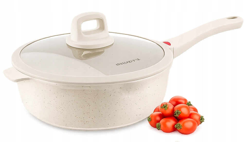 Pan Konighoffer Creamy Marble 28 cm non-stick with lid Induction Gas