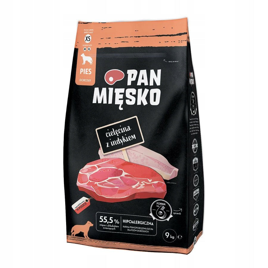 Pan Mięsko Dry dog food VEAL TURKEY VEGETABLES Small breeds XS 9kg Brand Pan Mięsko