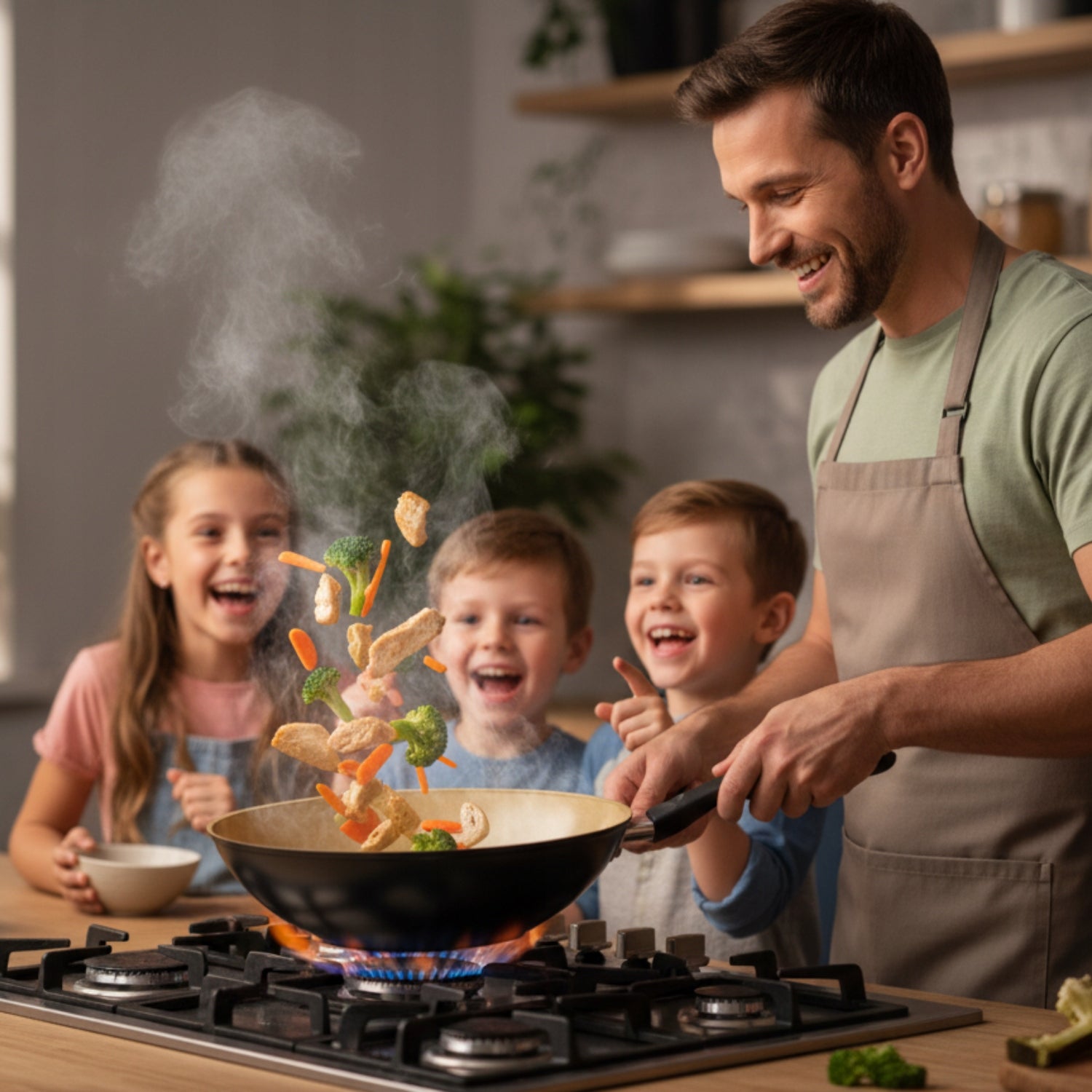 Pan WOK 28 cm Aluminum Induction Florina AmVegan by Gessler Non-stick Packaging status original