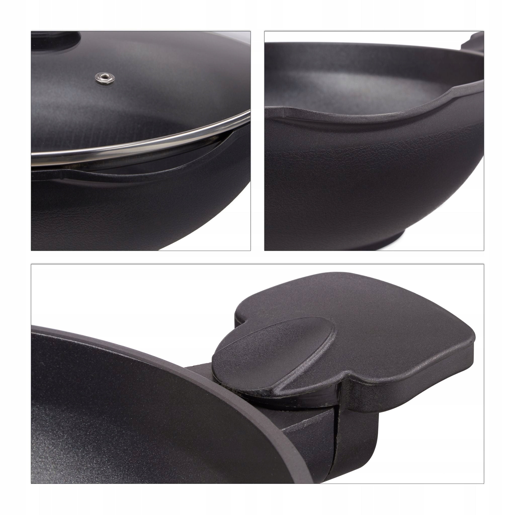 Pan Wok 30 cm Relaxdays Black Rose Induction Deep Non-Stick Coating Brand Relaxdays