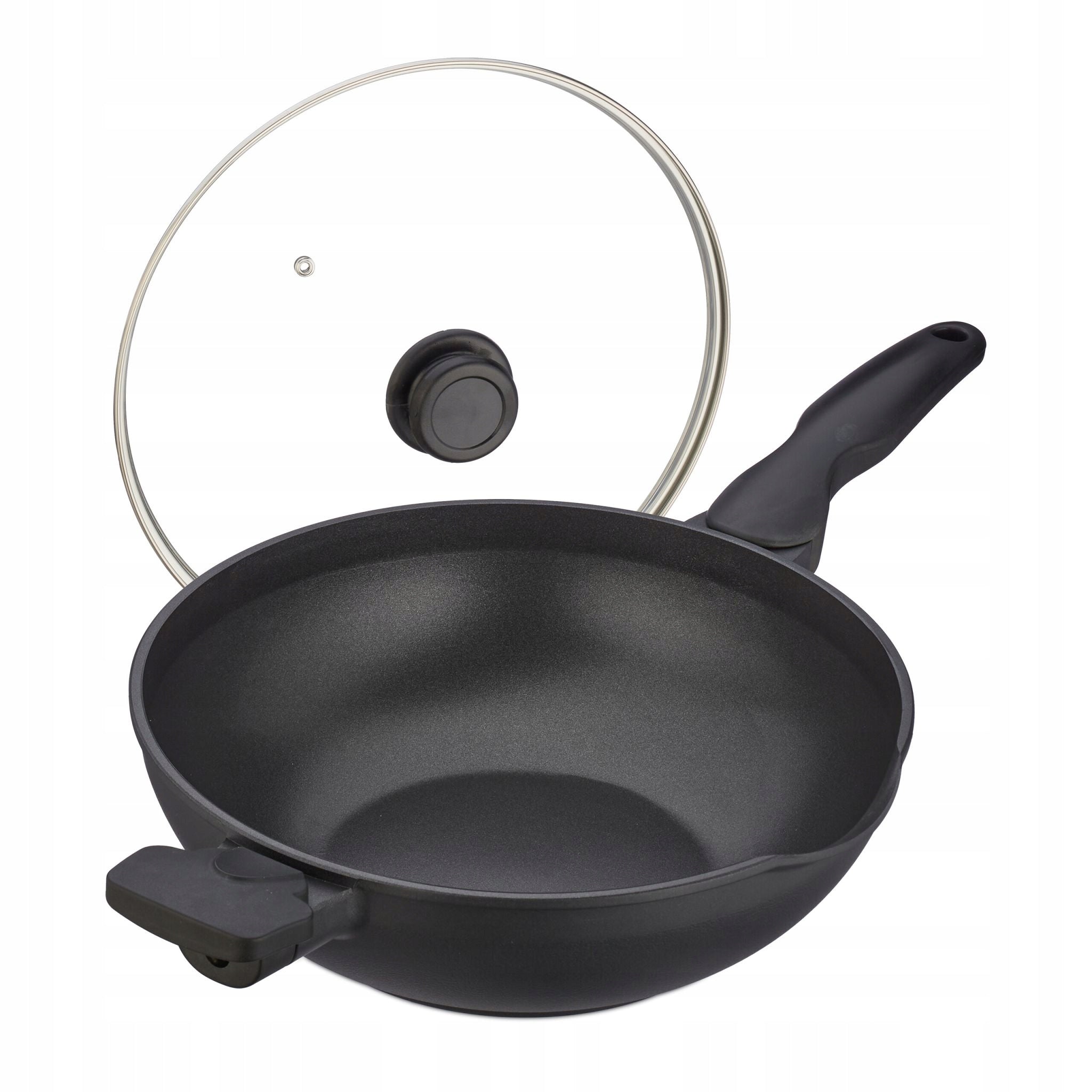 Pan Wok 30 cm Relaxdays Black Rose Induction Deep Non-Stick Coating