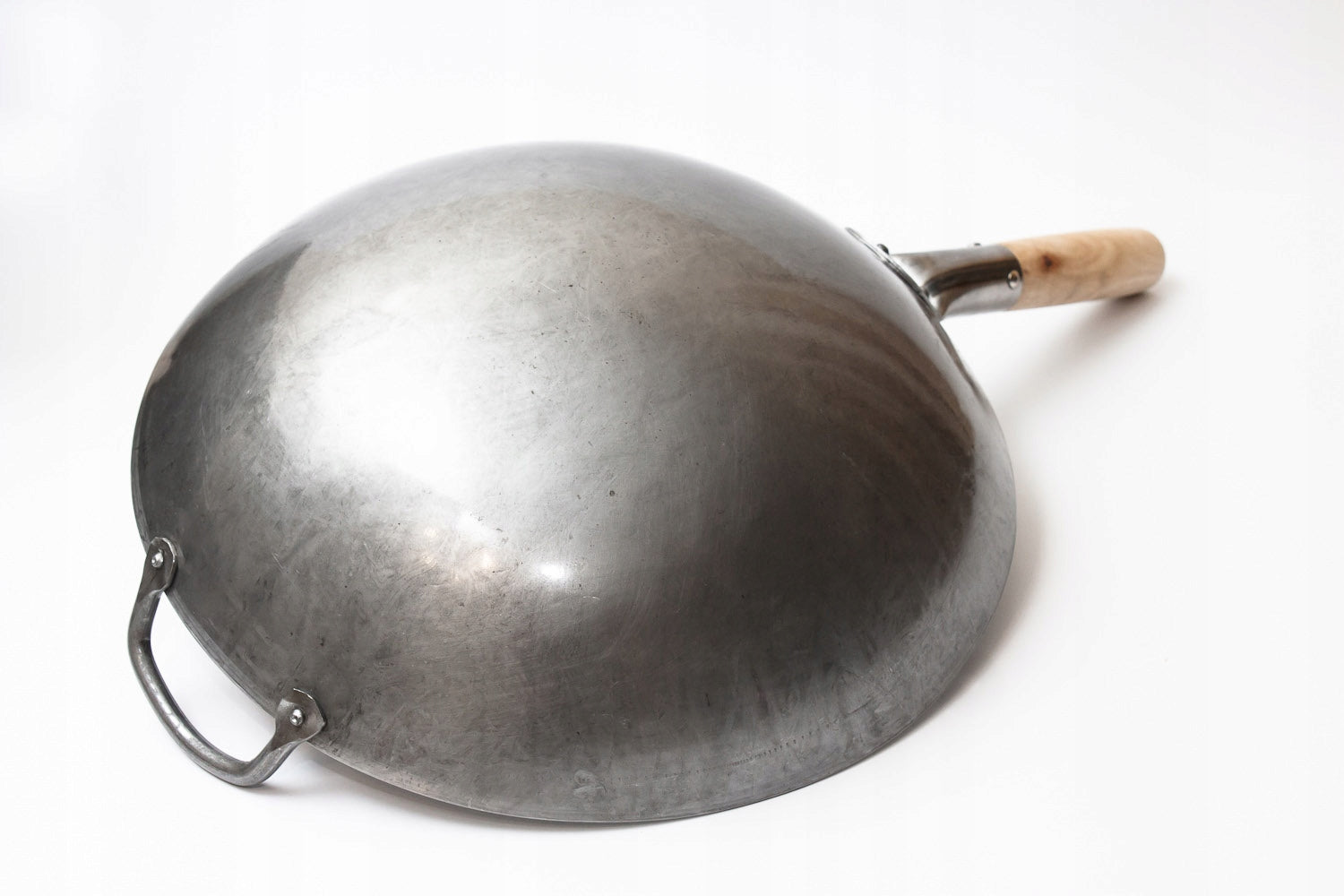 Pan Wok 30cm Carbon Steel 1,8mm Round Bottom Quick Frying Craft Wok Packaging status original