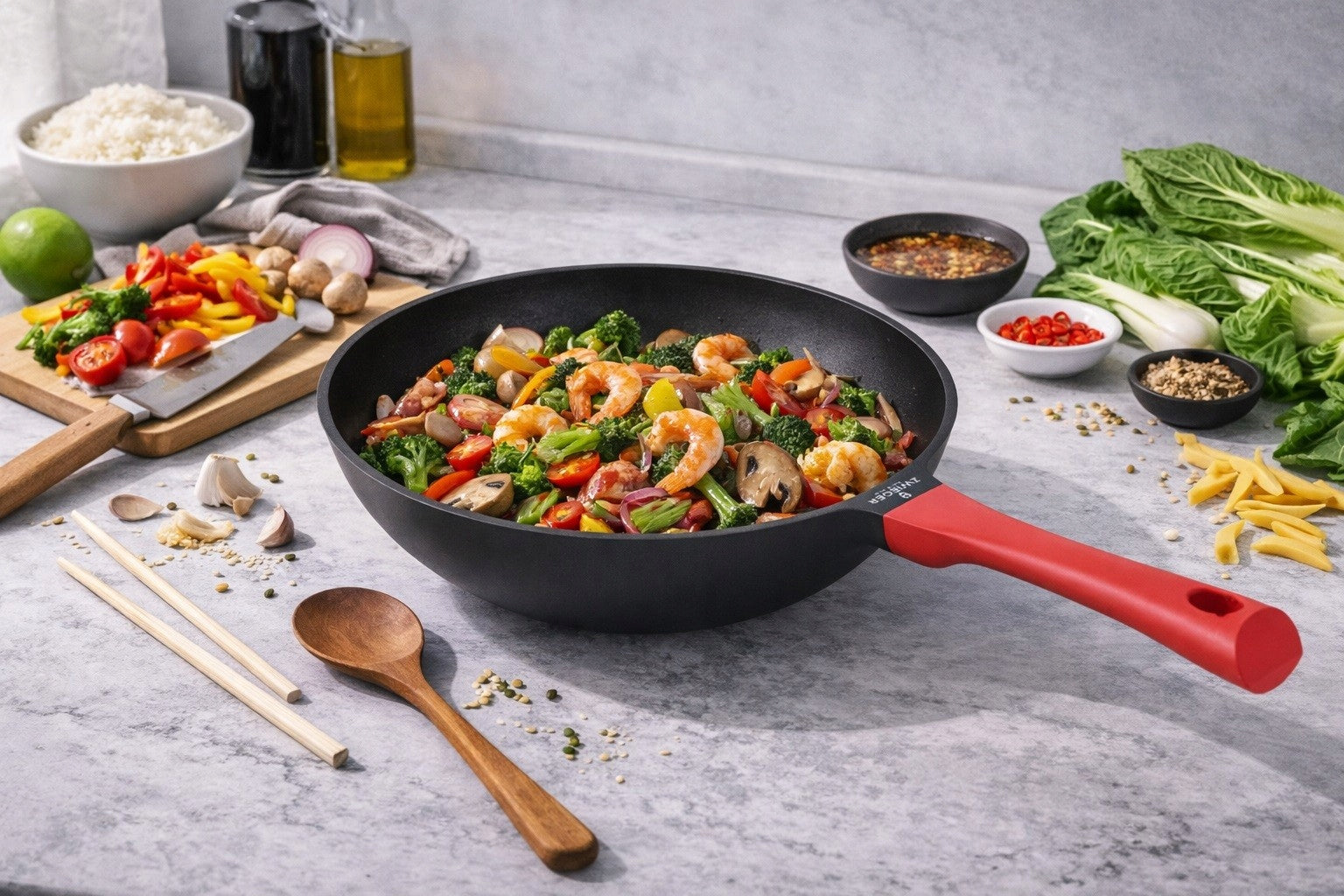 Pan Wok 32 cm Obsidian Diameter 32 cm