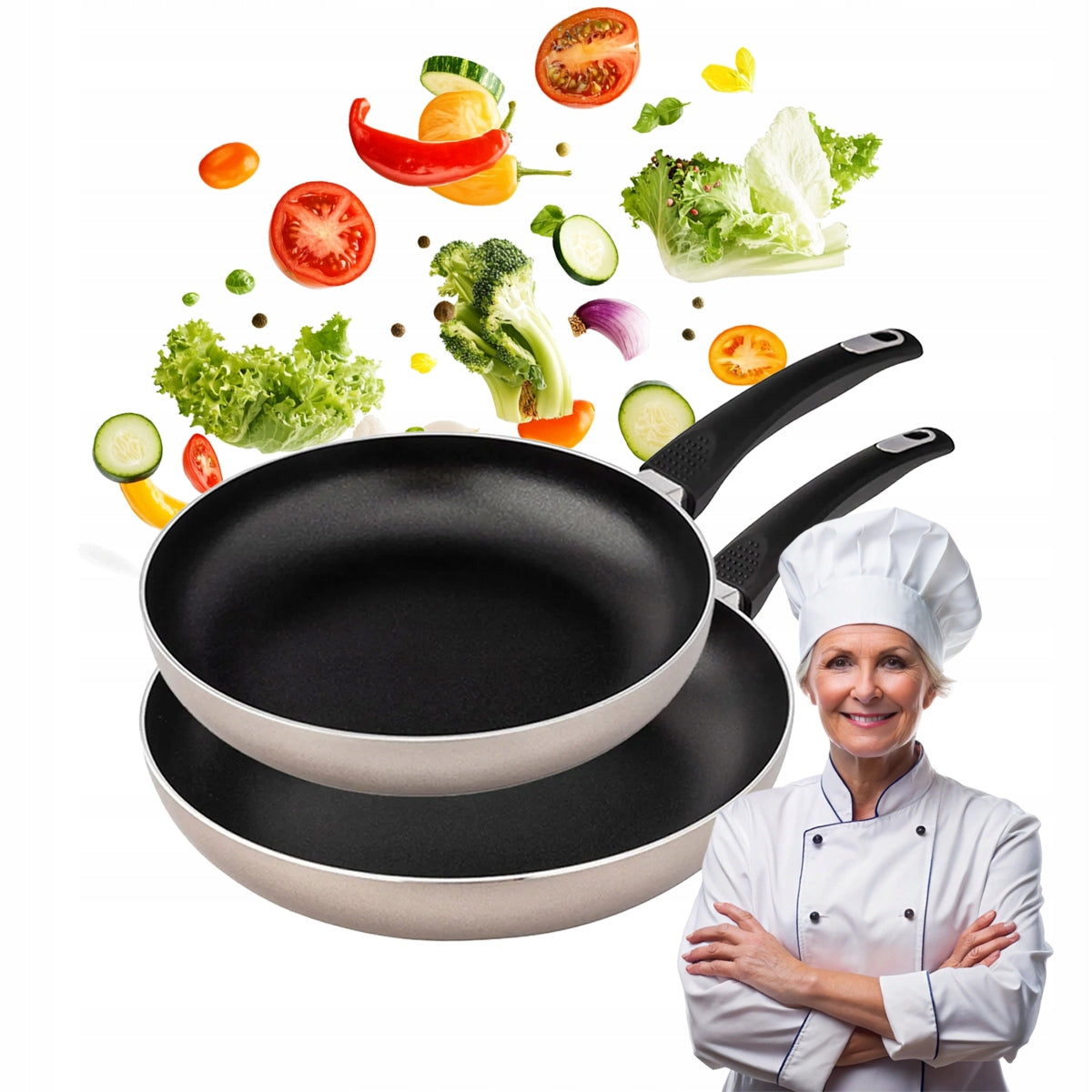 Pan set 24/28 cm Non-stick induction pans Valdinox Enzo