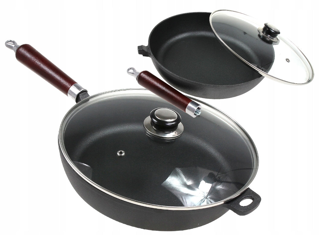 Pan with Lid CAST IRON 30cm Large GAS INDUCTION