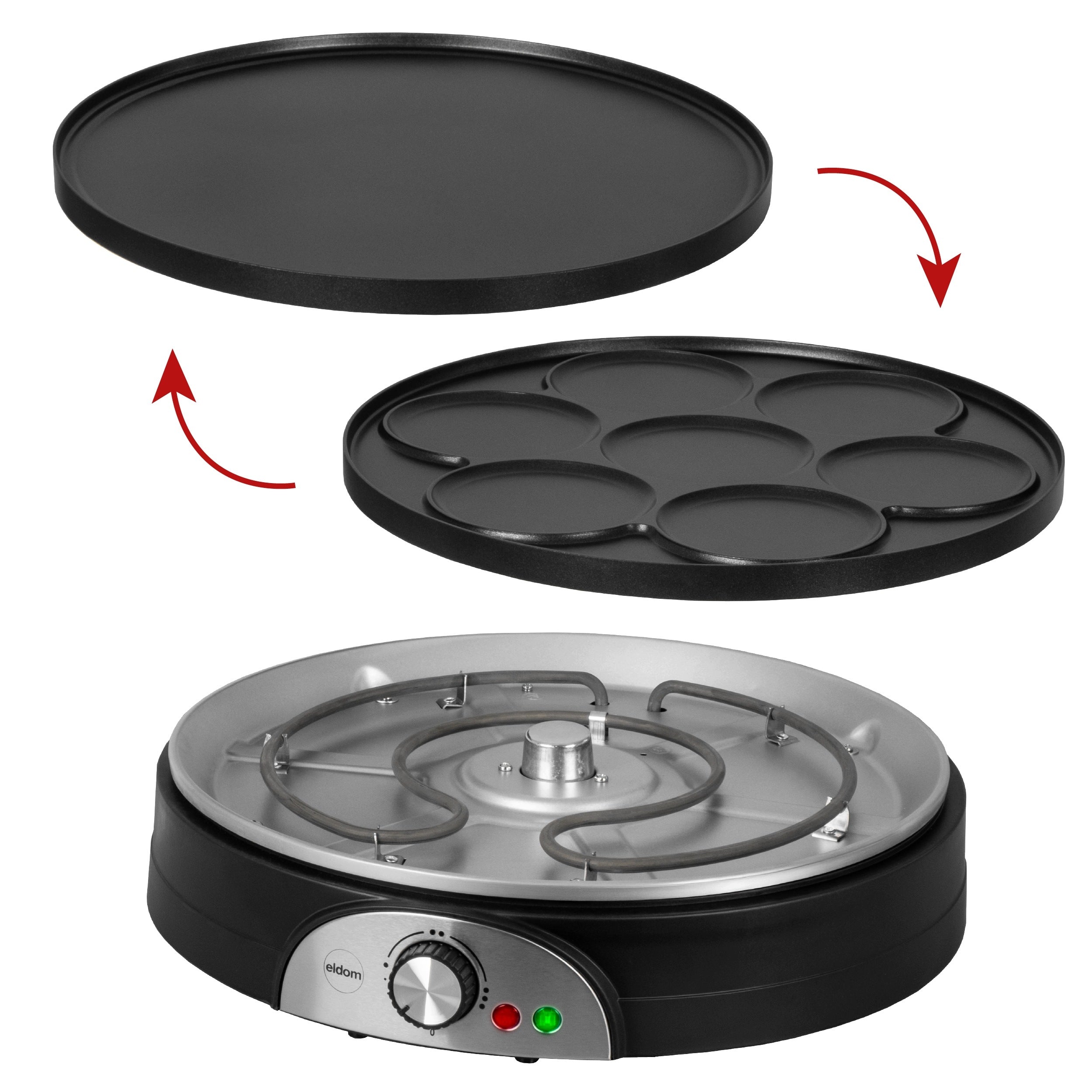 Pancake Maker Pancakes 1500W 37cm 2in1 ELDOM NA20 Manufacturer code NA20 Naleśnikarka elektryczna patelnia