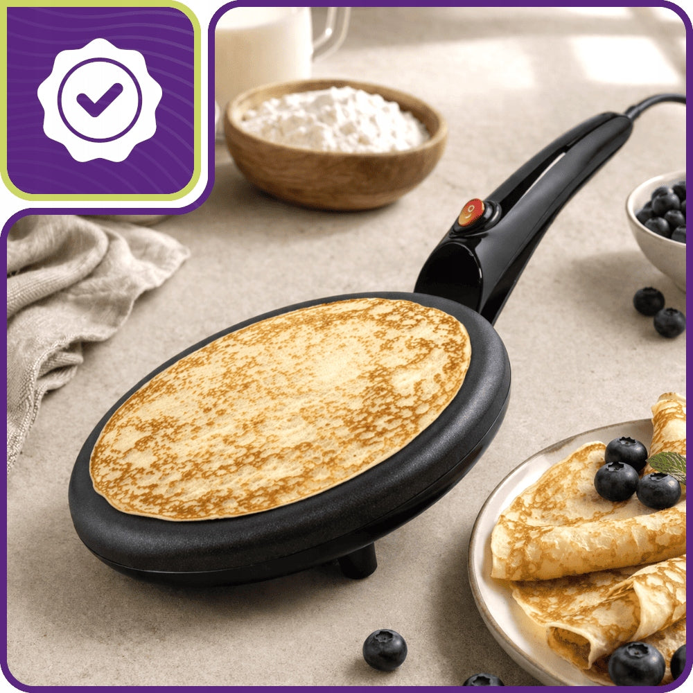 Pancake maker with non-stick coating PANCAKE PAN electric Packaging status original