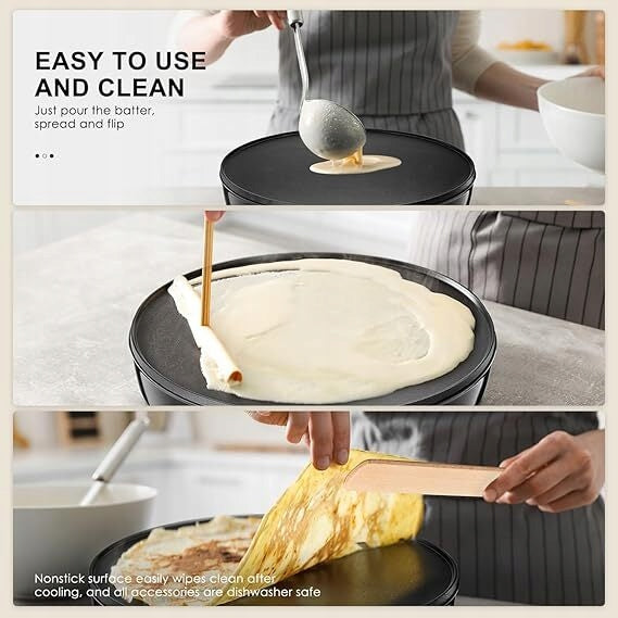 Pancake maker with spatula and dough divider, for sweet pancakes Brand no brand