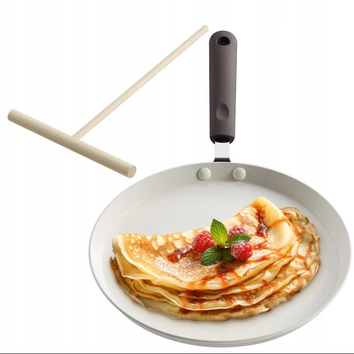 Pancake pan, Navaris, aluminum, 26 cm, white/black