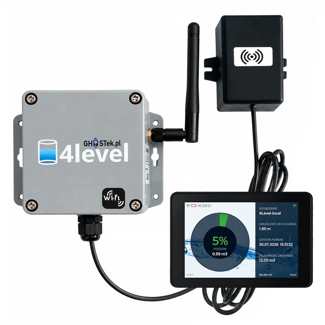 Panel Room Touch Screen for 4level-cloud WiFi Septic Tank Level Sensor Manufacturer code 4level-PP v1