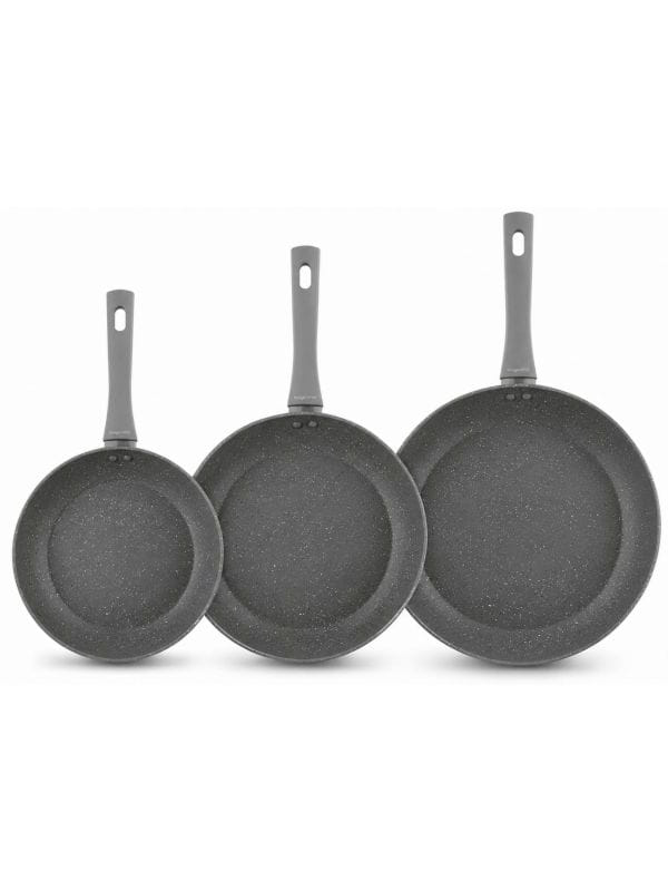 Pans 3 pcs (20/24/28 cm), granite, Greys Marble Konighoffer Brand Konighoffer