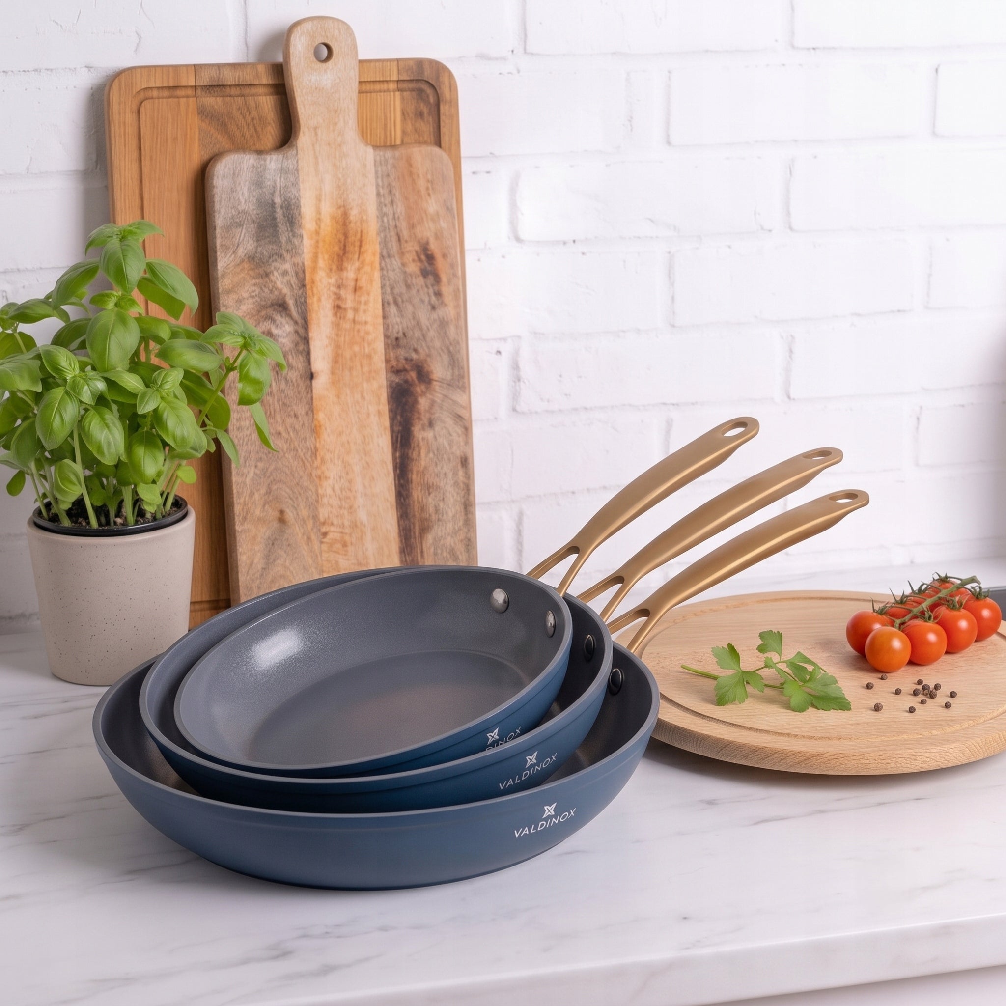 Pans Valdinox Giovanni Set of 3 pans 20/24/28 cm for gas induction Brand Valdinox