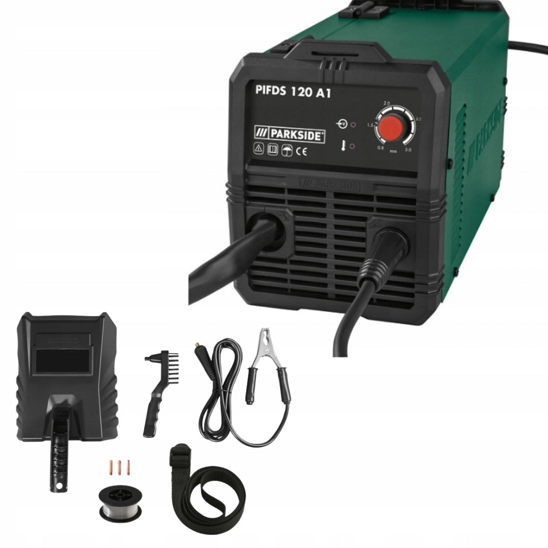 Parkside 25-120 A 230 V inverter welder with welding mask