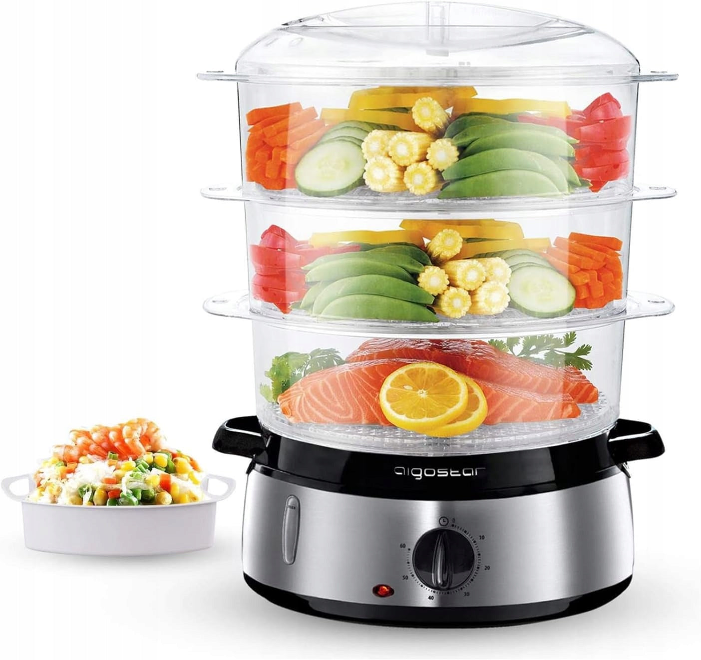 Parowar Aigostar 300005INA 9 l srebrny 800 W