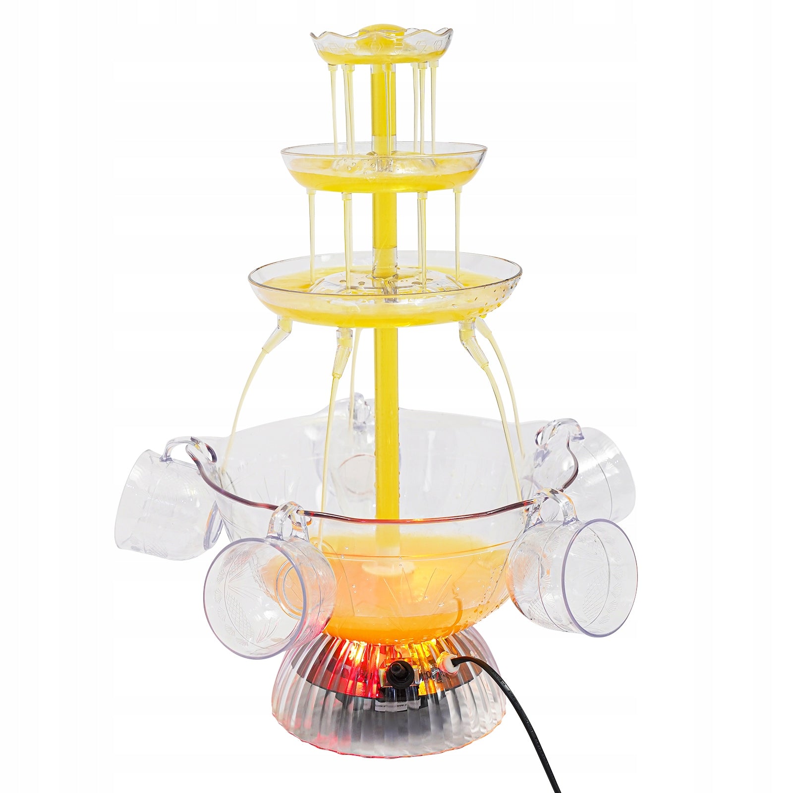 Party Fountain, 3.8L Juice and Wine Fountain with 5 Reusable Cups 220-240V