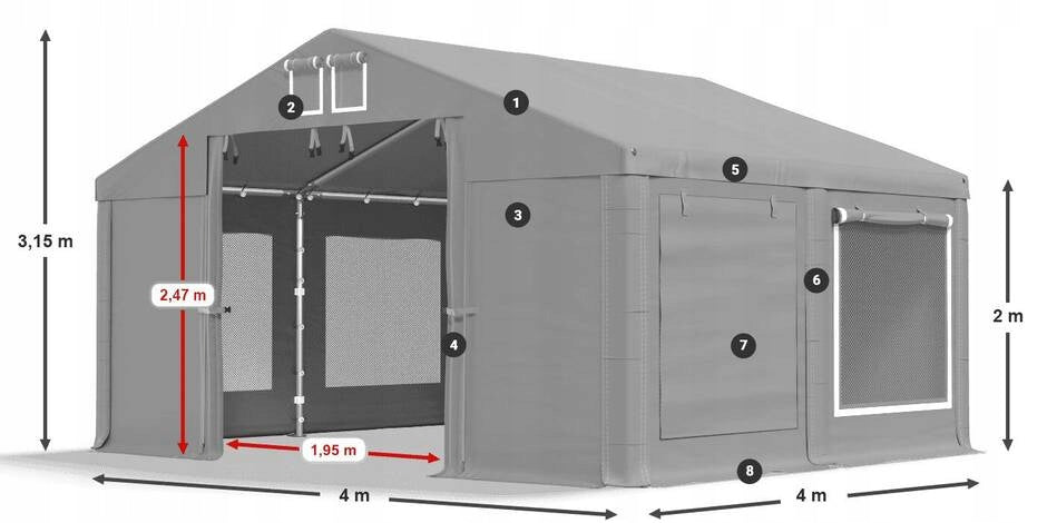 Party Tent 4x4m Warehouse DAS 560 S Manufacturer Das Company