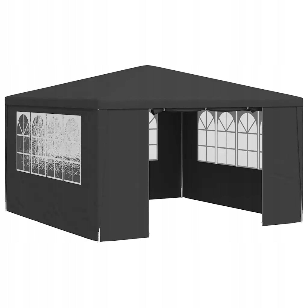 Party tent with walls, 4x4 m, anthracite, 90 g/m²