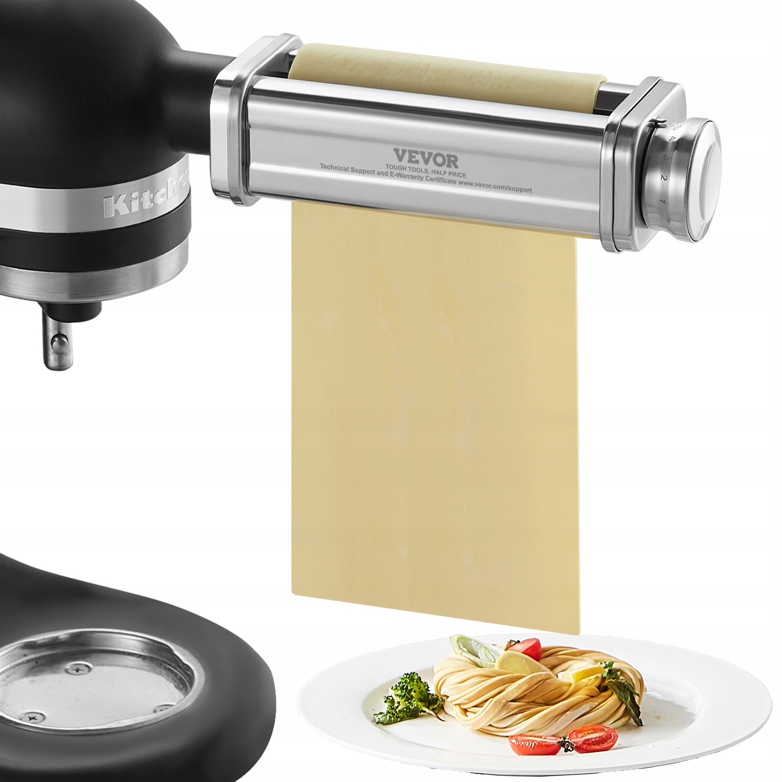 Pasta Attachment for KitchenAid Stainless Steel 8Thickness Knob Pasta Maker