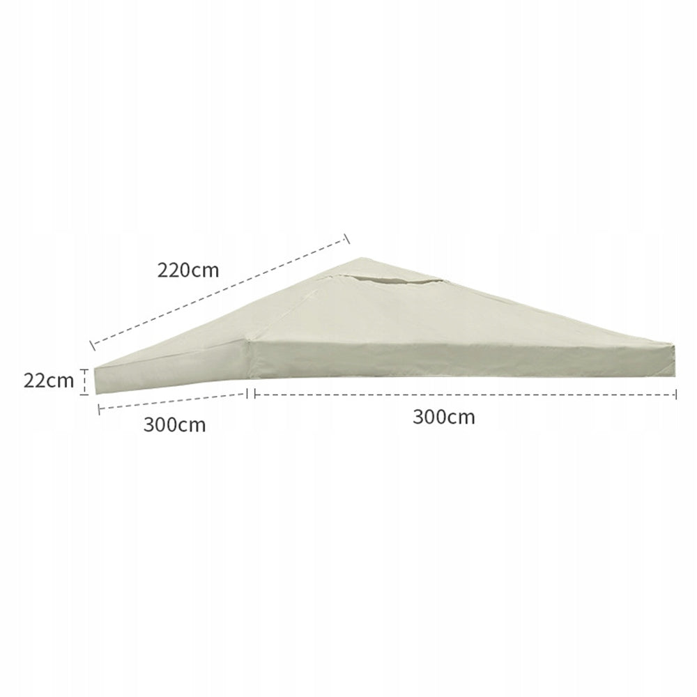 Pavilion Roof 3m x 3m Spare Waterproof Gazebo Canopy Strong UV Manufacturer no brand