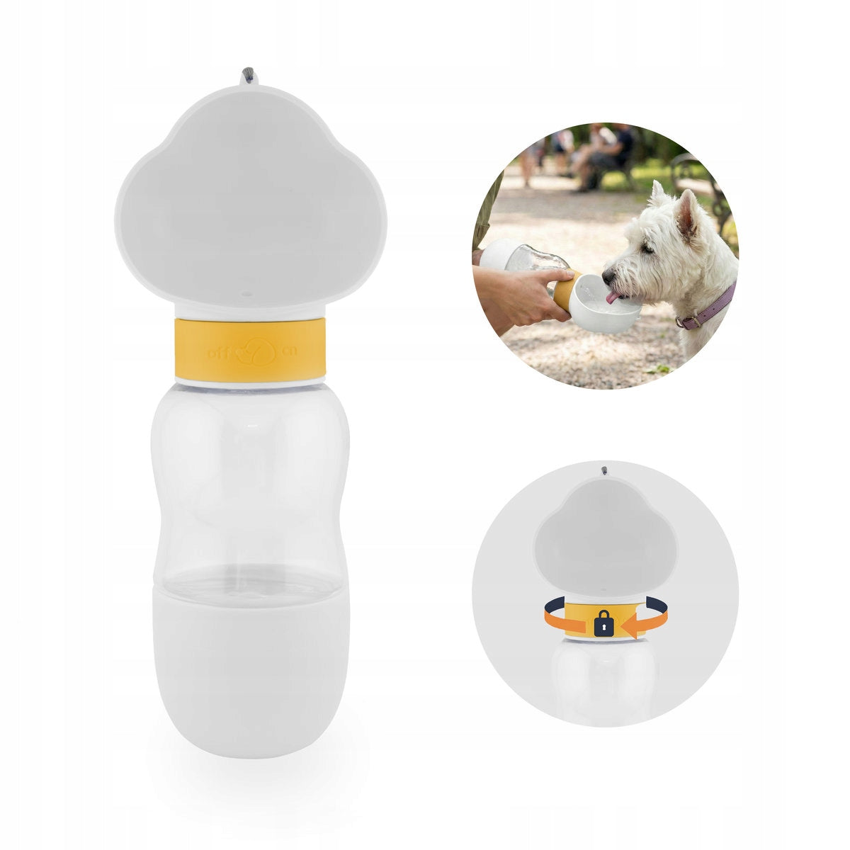 PawDuo Miloo Pets 2in1 Dog Tourist Bottle DRINKER CONTAINER 350+180ml