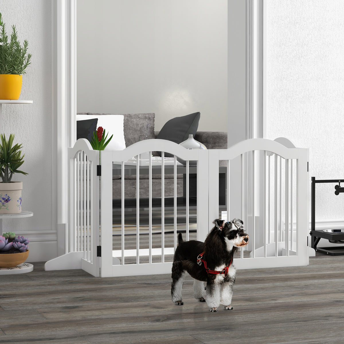 PawHut 4-Piece Dog Goal with Supports, Stable, White Packaging status original