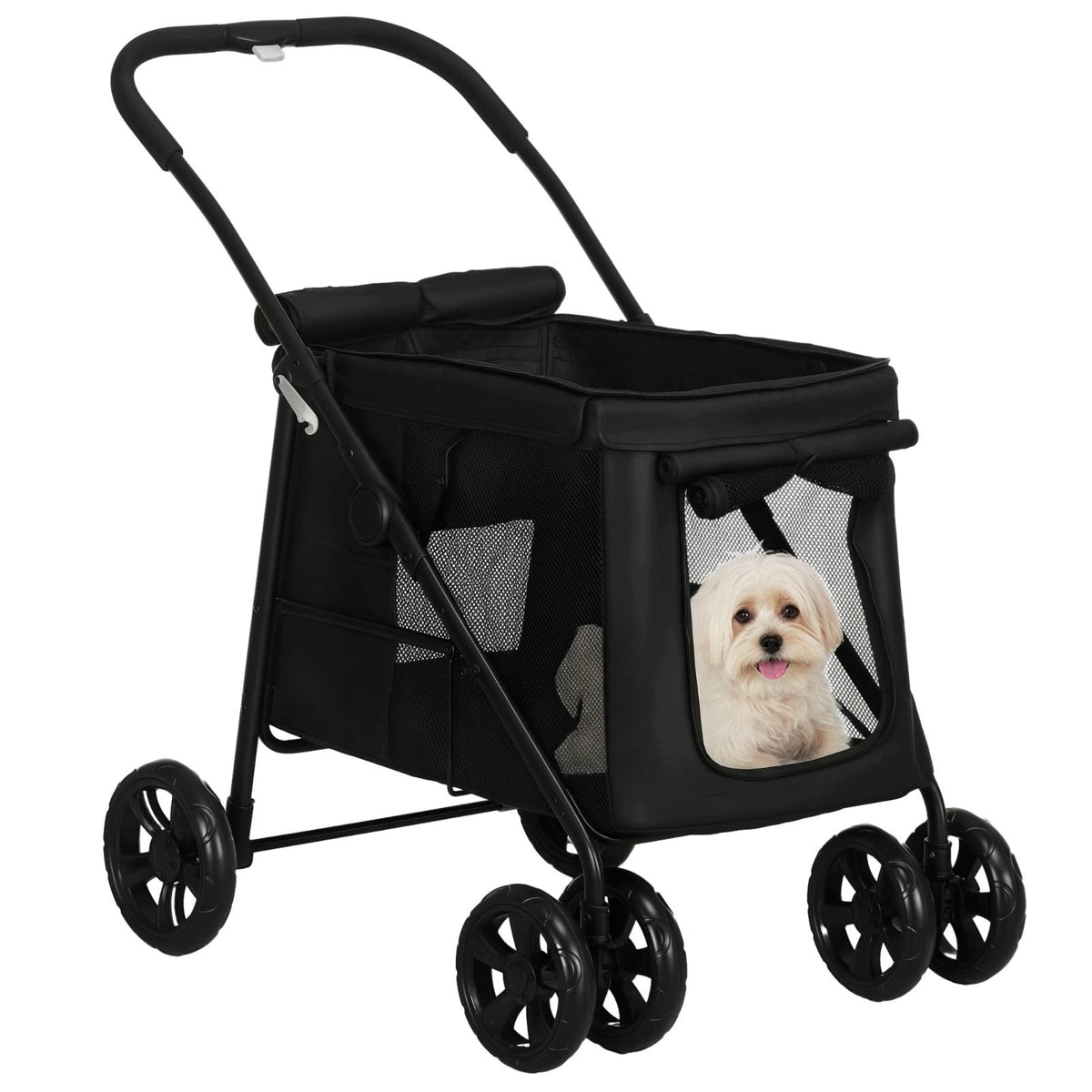 PawHut Dog Stroller with Cushion, Folding, 102 x 62 x 105 cm