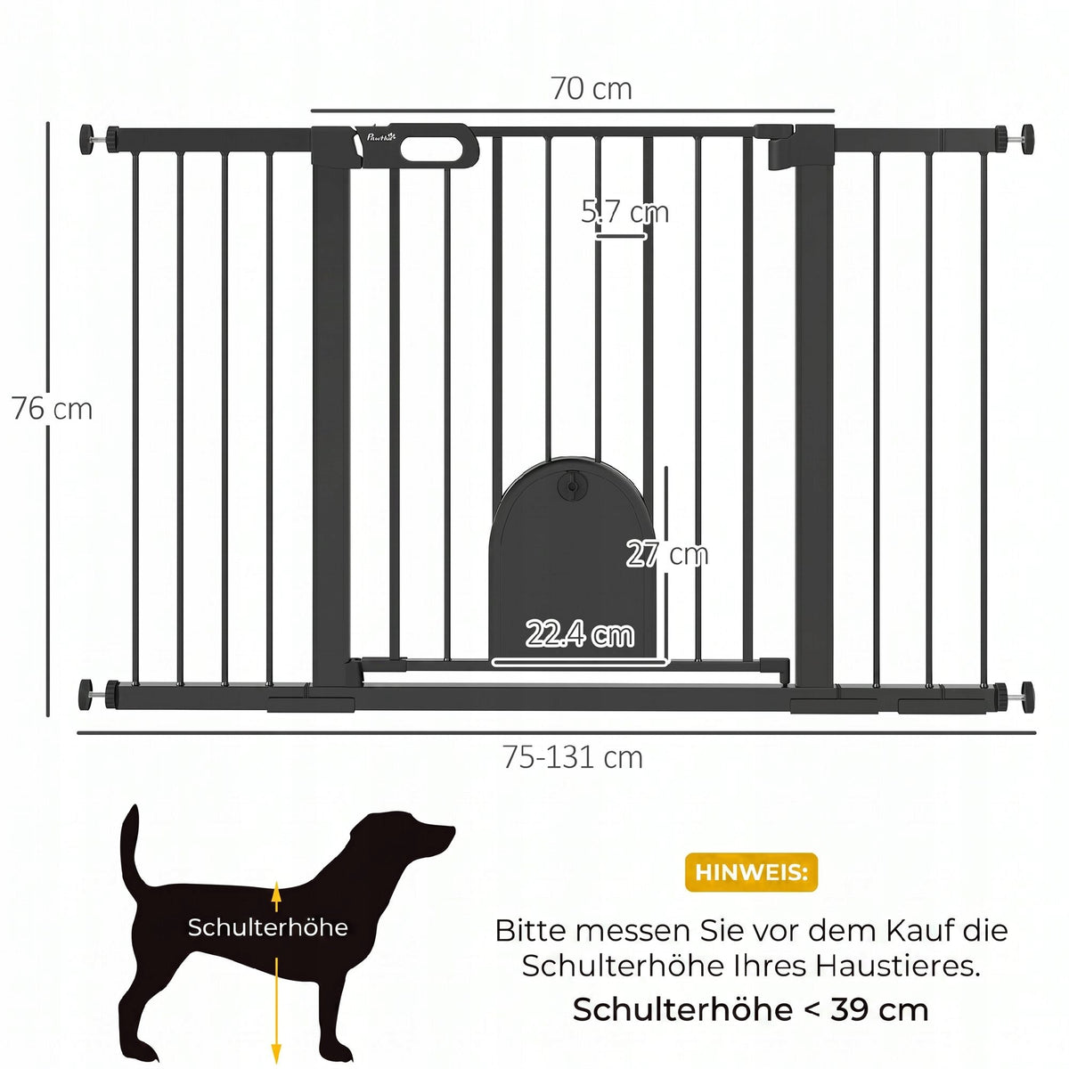 PawHut dog protective barrier, protective grille, protective gate, steel Packaging status original
