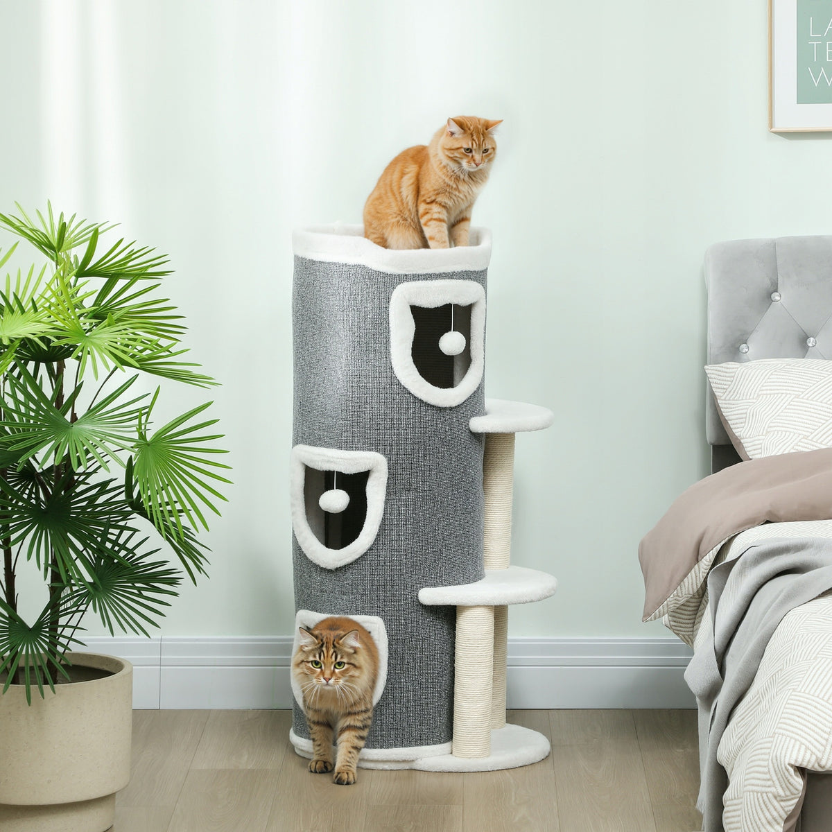 PawHut scratcher, high with PREMIUM cave - with plush Packaging status original