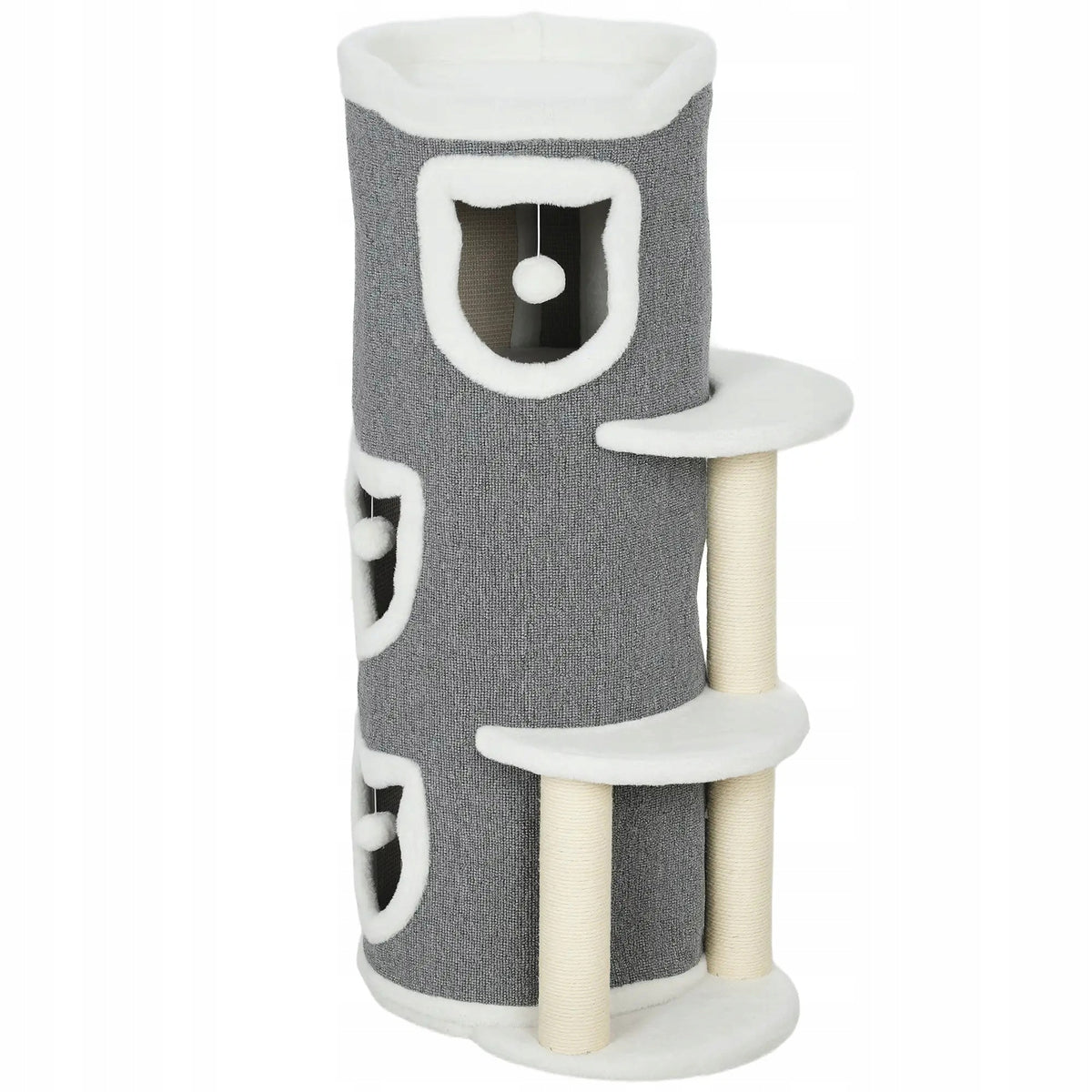 PawHut scratcher, high with PREMIUM cave - with plush