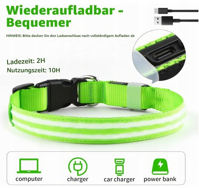 PcEoTllar Glowing Dog Collar, USB Rechargeable, Glowing Manufacturer code X