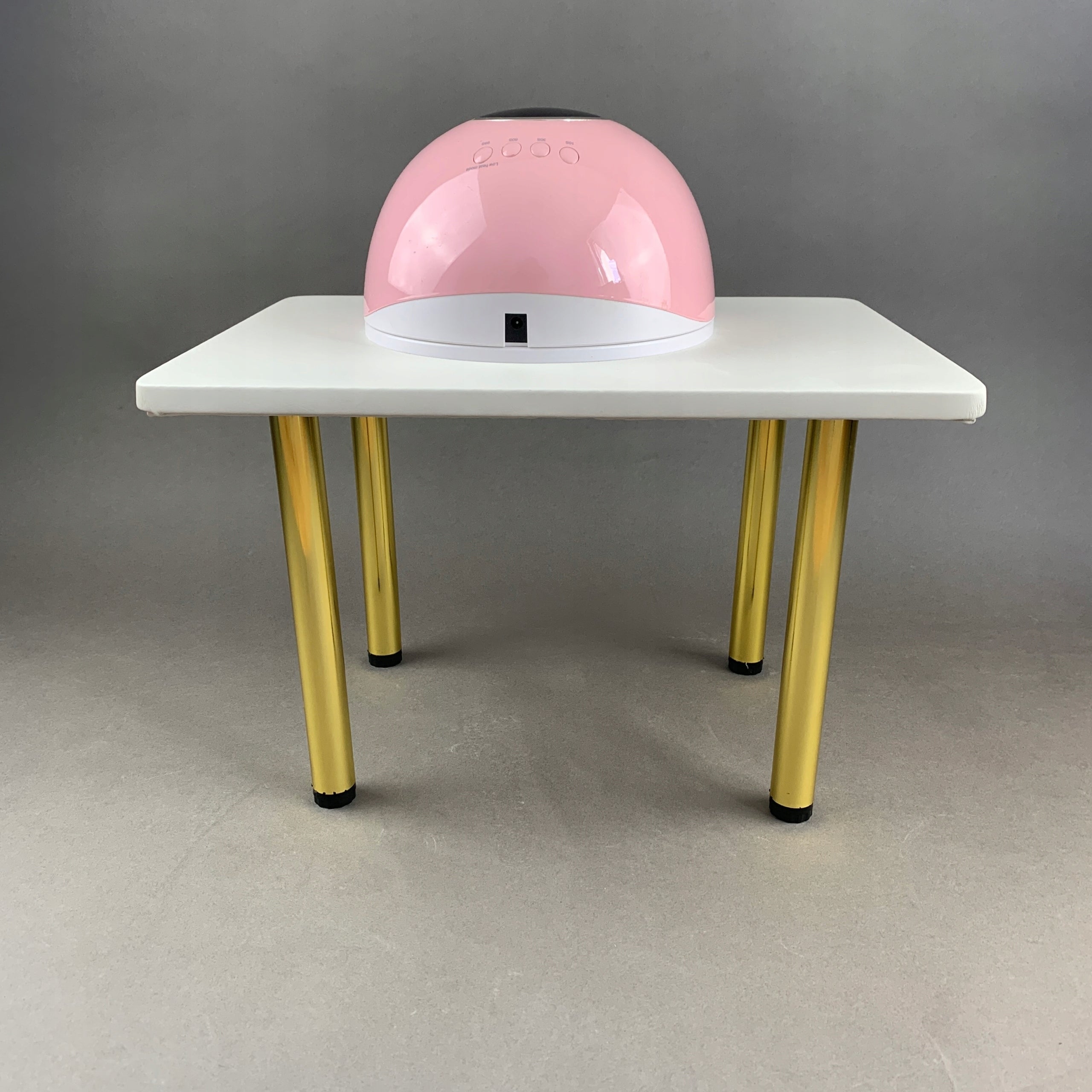 Pedicure stand for UV lamp or bathtub. Upholstery: White. Feet: Gold. Packaging status original