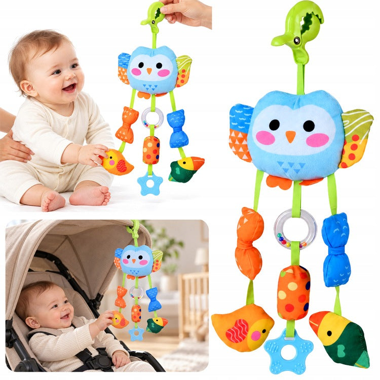 Pendant Owl for Stroller Cots rattle teether bells 5905258545776