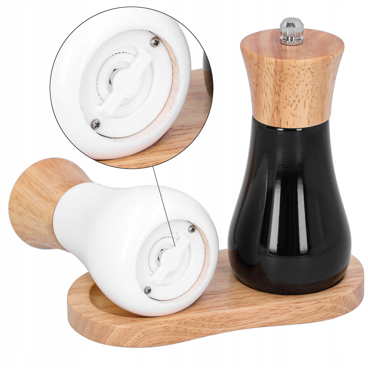Pepper and Salt Grinder Handheld Salt Grinder Set Wooden Pepper shaker Brand Cadro