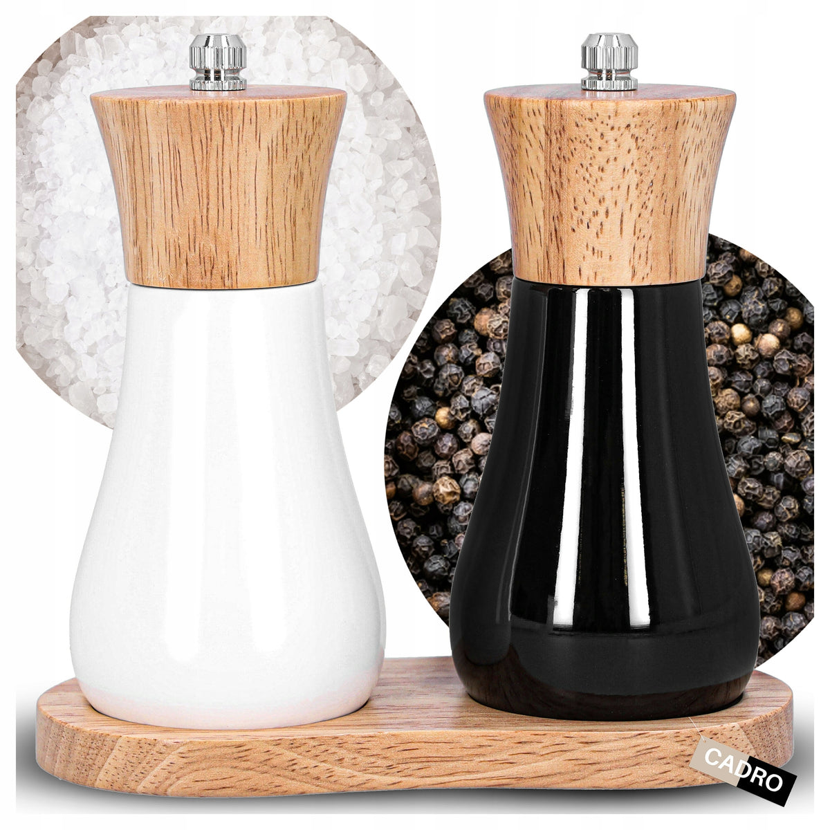 Pepper and Salt Grinder Handheld Salt Grinder Set Wooden Pepper shaker