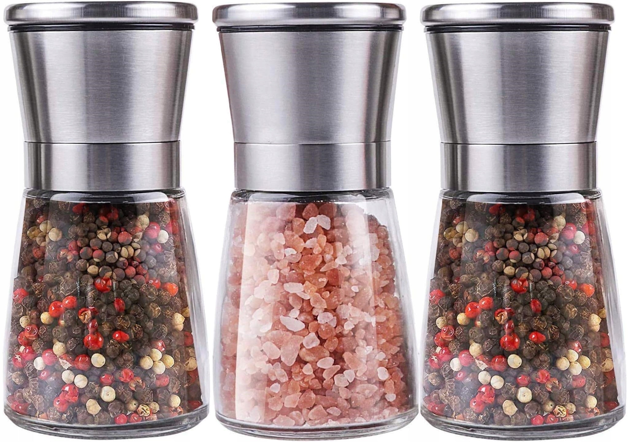 Pepper and Salt Grinder Spices for Grinding Handheld Kitchen 3 Pcs