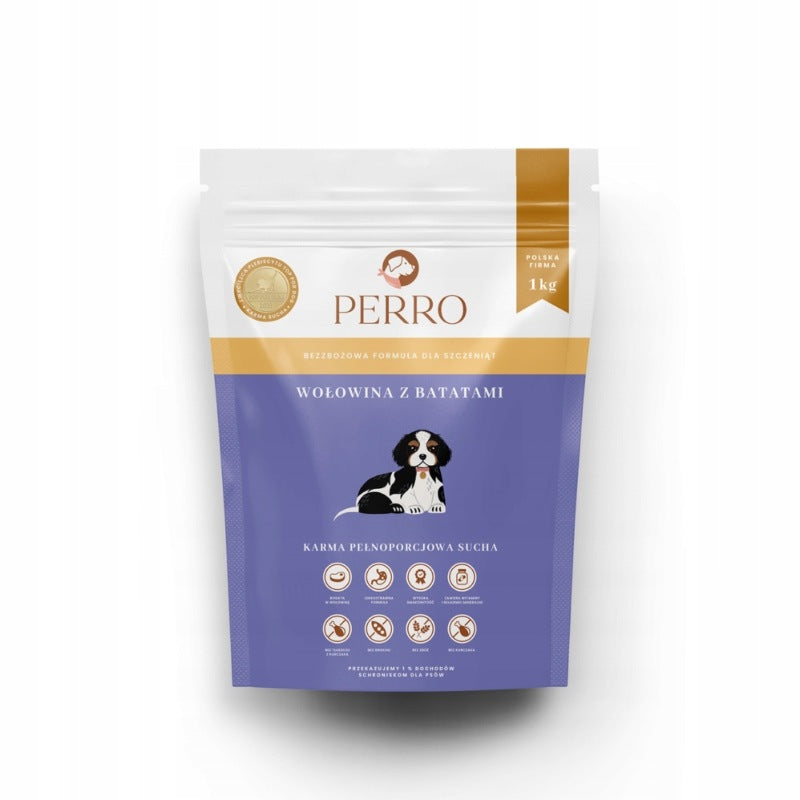Perro beef with sweet potatoes junior 1 kg grain-free food for puppies