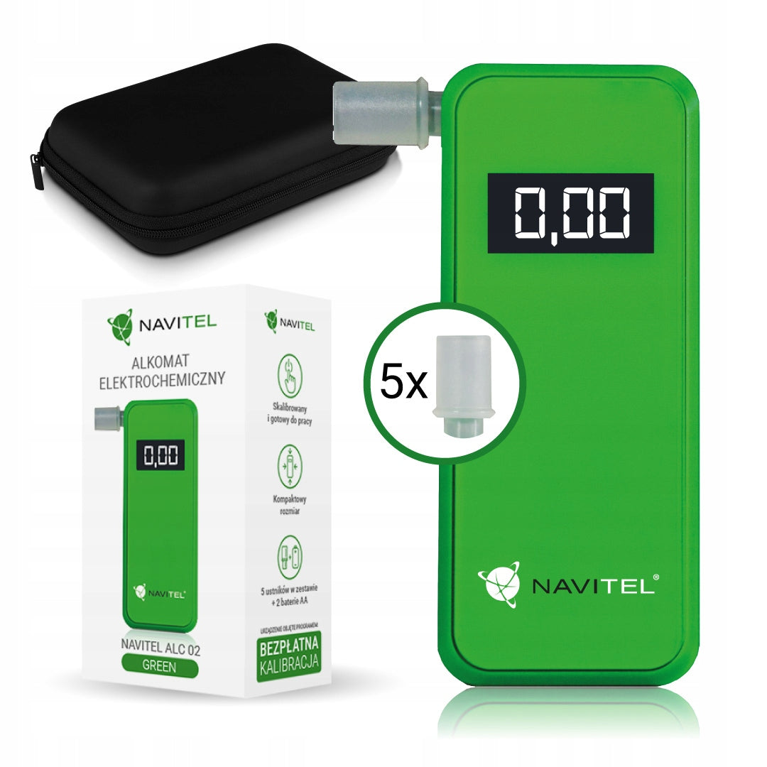 Personal breathalyzer Navitel ALC02 - green +Freebie + CALIBRATION + MOUTHPIECES