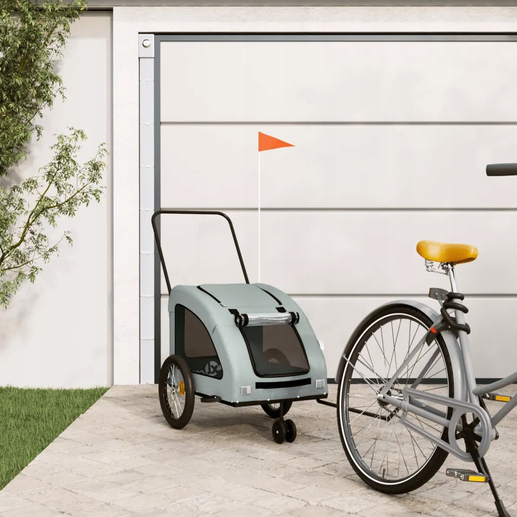 Pet Bicycle Trailer - Oxford Fabric & Iron, Gray, 137x68x7 Brand no brand