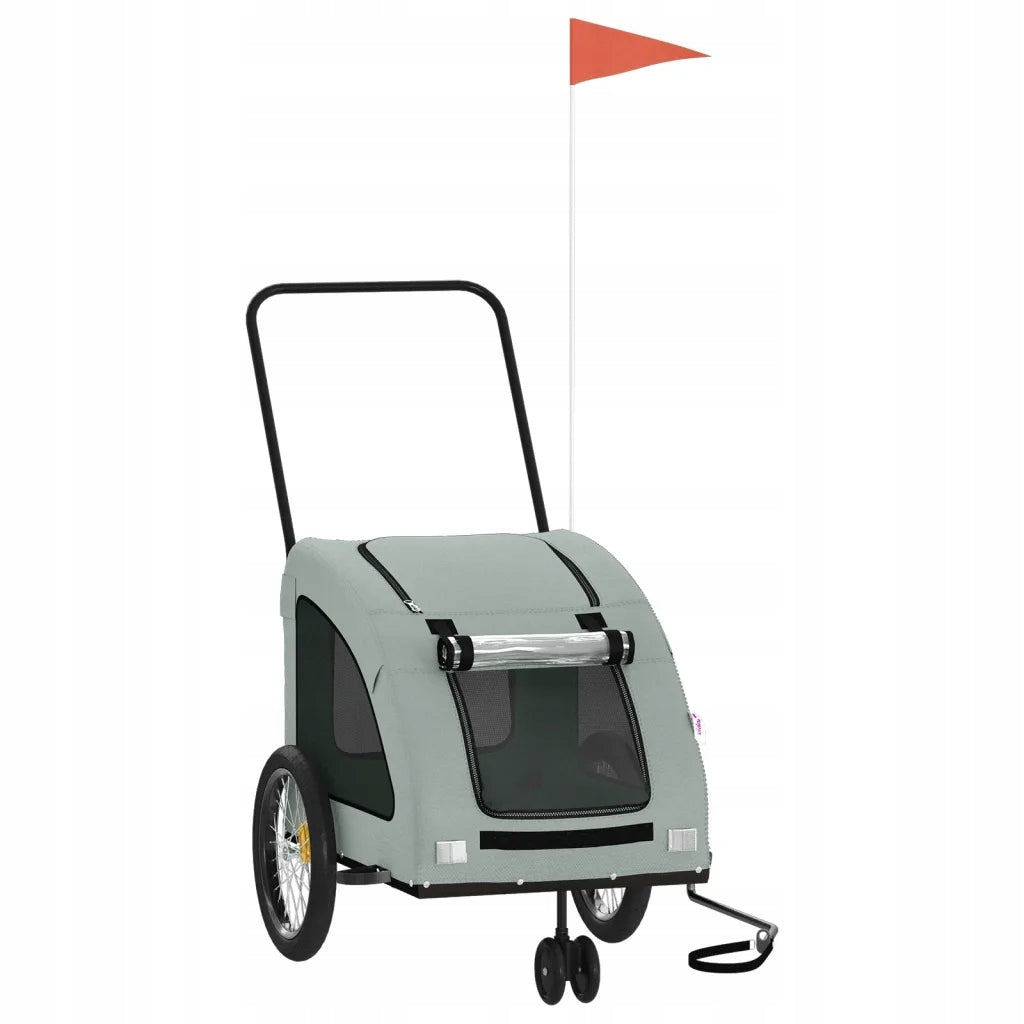 Pet Bicycle Trailer - Oxford Fabric & Iron, Gray, 137x68x7