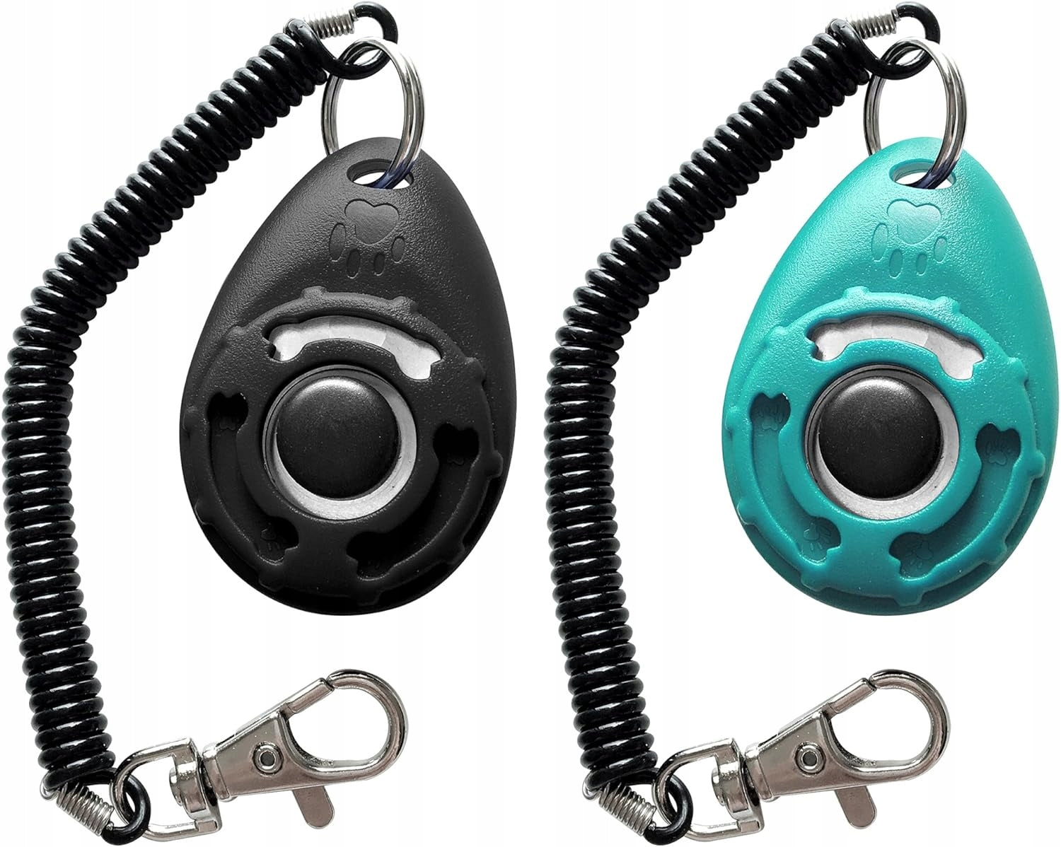 Pet Training Clicker with Wrist Strap - Dog Training Clickers (Black+Blue)