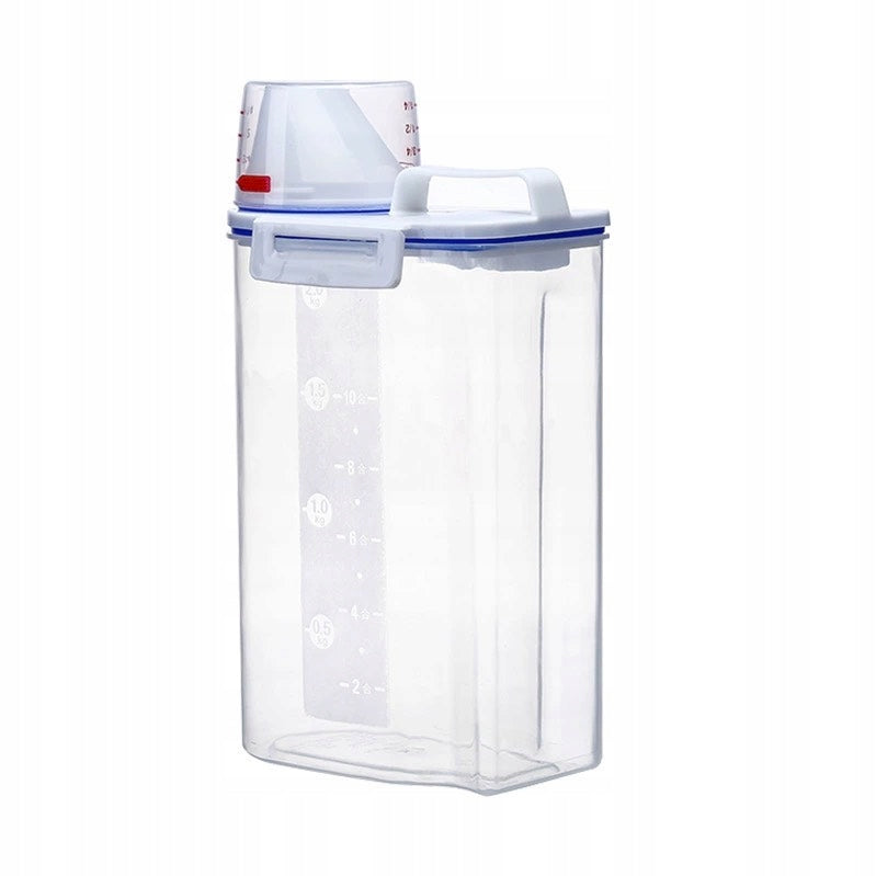 Pet food container 2,5L closed with measuring cup sealed practical Brand Okazeo